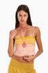 Short top in cotton with adjustable straps